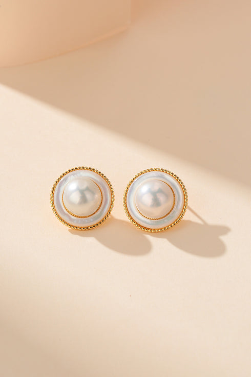9-10mm Freshwater Pearl Round & Elysia Earrings - House Of Pearls